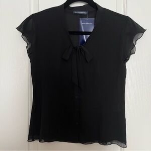 Brandy Melville black short-sleeved French blouse🎀🎀